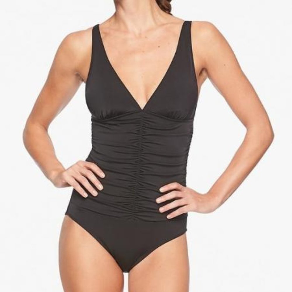 NWT Athleta Aqualuxe Plunge One-Piece Swimsuit
